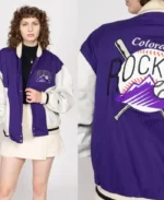 MLB Colorado Rockies Denim Varsity Jacket | Trendy Leather Jackets