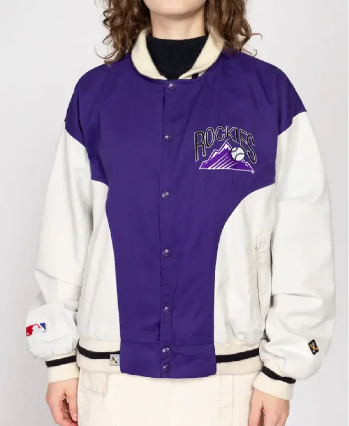 MLB Colorado Rockies Denim Varsity Jacket | Trendy Leather Jackets