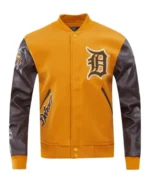 MLB Detriot Tigers Classic Varsity Jacket | Trendy Leather Jackets