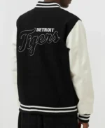 MLB Detroit Tigers Black Wordmark Varsity Jacket | Trendy Leather Jackets