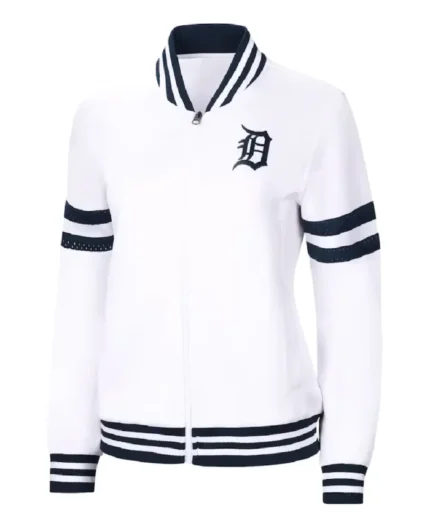 MLB Detroit Tigers G-III White Carl Banks Track Jacket | Trendy Leather Jackets