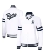 MLB Detroit Tigers G-III White Carl Banks Track Jacket | Trendy Leather Jackets