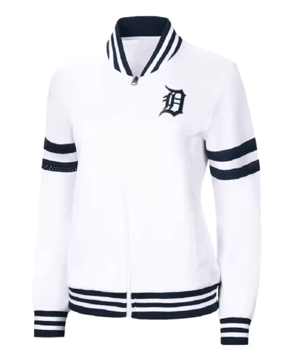 MLB Detroit Tigers G-III White Carl Banks Track Jacket | Trendy Leather Jackets