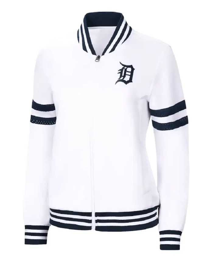 MLB Detroit Tigers G-III White Carl Banks Track Jacket | Trendy Leather Jackets