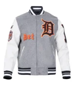 MLB Detroit Tigers Old English Varsity Jacket | Trendy Leather Jackets