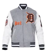 MLB Detroit Tigers Old English Varsity Jacket | Trendy Leather Jackets