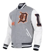 MLB Detroit Tigers Old English Varsity Jacket | Trendy Leather Jackets