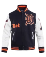 MLB Detroit Tigers Old English Varsity Jacket | Trendy Leather Jackets