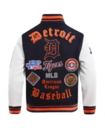 MLB Detroit Tigers Old English Varsity Jacket | Trendy Leather Jackets