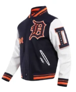 MLB Detroit Tigers Old English Varsity Jacket | Trendy Leather Jackets