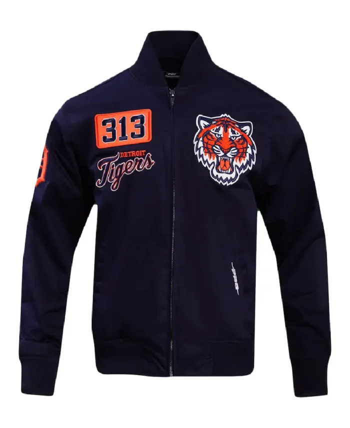 MLB Detroit Tigers Pro Standard Area Code Twill Jacket | Trendy Leather Jackets
