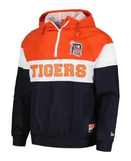 MLB Detroit Tigers Ripstop Raglan Windbreaker Hoodie Jacket | Trendy Leather Jackets