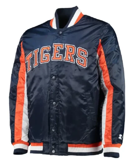 MLB Detroit Tigers Starter The Ace Satin Jacket | Trendy Leather Jackets