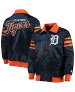 MLB Detroit Tigers The Captain II Starter Navy Varsity Jacket | Trendy Leather Jackets