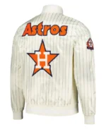MLB Houston Astros Cooperstown Pinstripe Satin Jacket | Trendy Leather Jackets