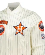 MLB Houston Astros Cooperstown Pinstripe Satin Jacket | Trendy Leather Jackets