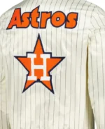 MLB Houston Astros Cooperstown Pinstripe Satin Jacket | Trendy Leather Jackets