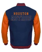 MLB Houston Astros Letterman Blue and Orange Jacket | Trendy Leather Jackets