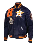 MLB Houston Astros Pro Standard Mash Up Satin Jacket | Trendy Leather Jackets