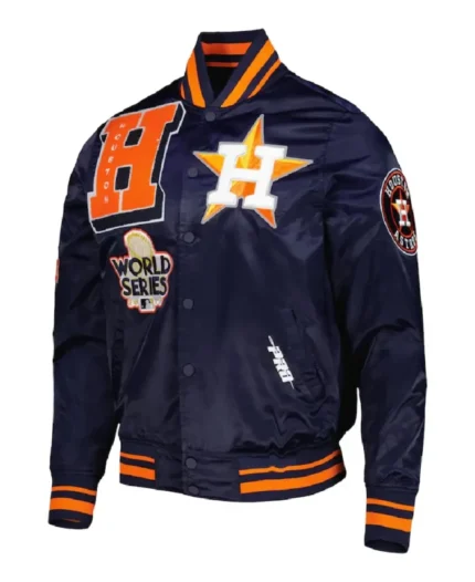 MLB Houston Astros Pro Standard Mash Up Satin Jacket | Trendy Leather Jackets