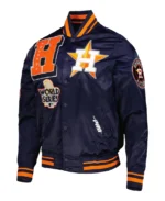 MLB Houston Astros Pro Standard Mash Up Satin Jacket | Trendy Leather Jackets