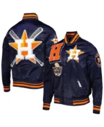 MLB Houston Astros Pro Standard Mash Up Satin Jacket | Trendy Leather Jackets