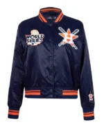 MLB Houston Astros Pro Standard Mash Up Satin Jacket | Trendy Leather Jackets