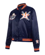 MLB Houston Astros Pro Standard Mash Up Satin Jacket | Trendy Leather Jackets