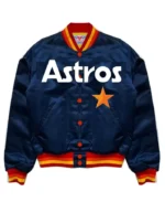 MLB Houston Astros Satin Bomber jacket | Trendy Leather Jackets