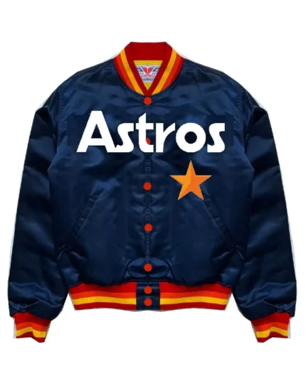 MLB Houston Astros Satin Bomber jacket | Trendy Leather Jackets