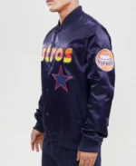 MLB Houston Astros Workmark Satin Jacket | Trendy Leather Jackets