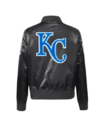 MLB Kansas City Royals Black Classic Satin Jacket | Trendy Leather Jackets