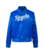 MLB Kansas City Royals Royal Classic Satin Jacket | Trendy Leather Jackets
