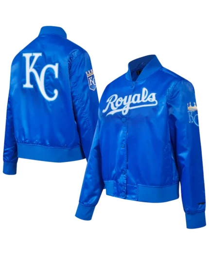 MLB Kansas City Royals Royal Classic Satin Jacket | Trendy Leather Jackets