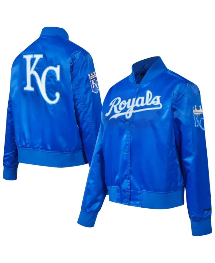 MLB Kansas City Royals Royal Classic Satin Jacket | Trendy Leather Jackets