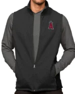 MLB Los Angeles Angels Antigua Heathered Course Vest | Trendy Leather Jackets