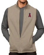 MLB Los Angeles Angels Antigua Heathered Course Vest | Trendy Leather Jackets
