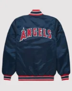 MLB Los Angeles Angels Navy Blue Bomber Jacket | Trendy Leather Jackets