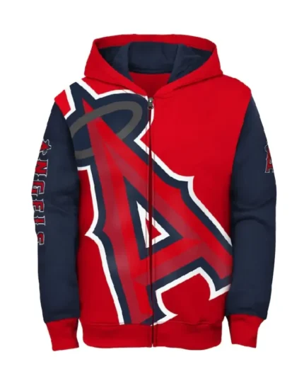 MLB Los Angeles Angels Postcard Hoodie Jacket | Trendy Leather Jackets