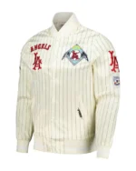 MLB Los Angeles Angels Pro Standard Pinstripe Retro Classic Satin Jacket | Trendy Leather Jackets