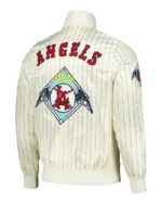MLB Los Angeles Angels Pro Standard Pinstripe Retro Classic Satin Jacket | Trendy Leather Jackets