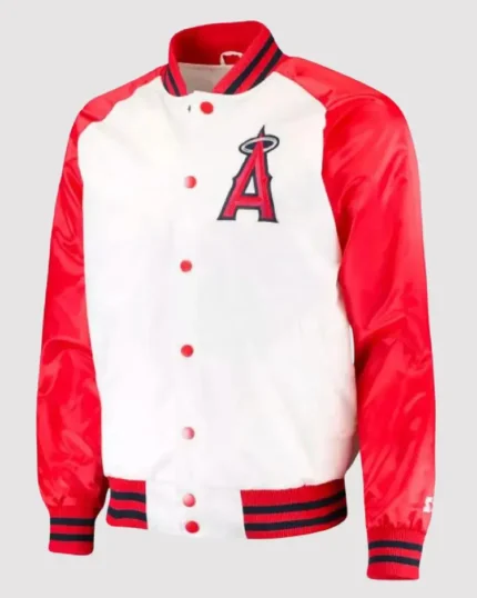 MLB Los Angeles Angels Satin Letterman Jacket | Trendy Leather Jackets