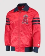 MLB Los Angeles Angels The Captain II Red Varsity Jacket | Trendy Leather Jackets