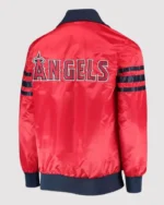 MLB Los Angeles Angels The Captain II Red Varsity Jacket | Trendy Leather Jackets