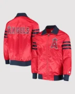 MLB Los Angeles Angels The Captain II Red Varsity Jacket | Trendy Leather Jackets