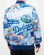 MLB Los Angeles Dodgers AOP Satin Jacket | Trendy Leather Jackets