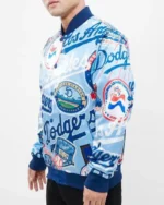 MLB Los Angeles Dodgers AOP Satin Jacket | Trendy Leather Jackets
