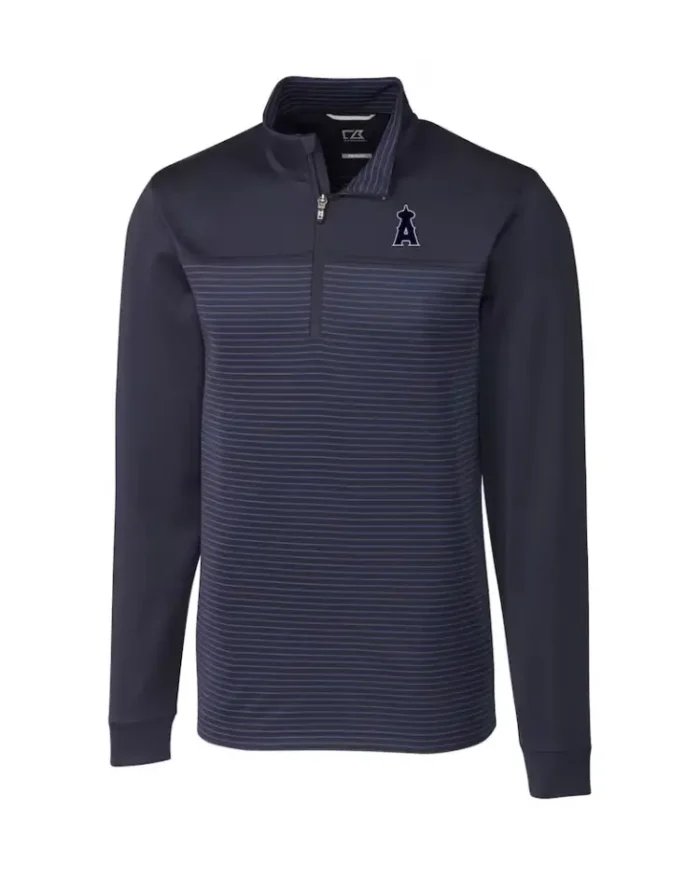MLB Men's Los Angeles Angels Traverse Stripe Pullover Top | Trendy Leather Jackets