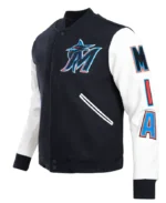 MLB Miami Marlins Classic Varsity Jacket | Trendy Leather Jackets