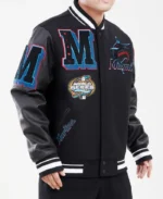 MLB Miami Marlins Mashup Varsity Jacket | Trendy Leather Jackets